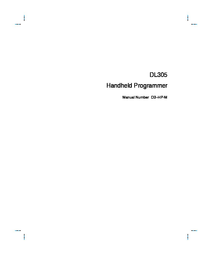First Page Image of D3-HP DL305 Handheld Programmer D3-HP-M Manual.pdf